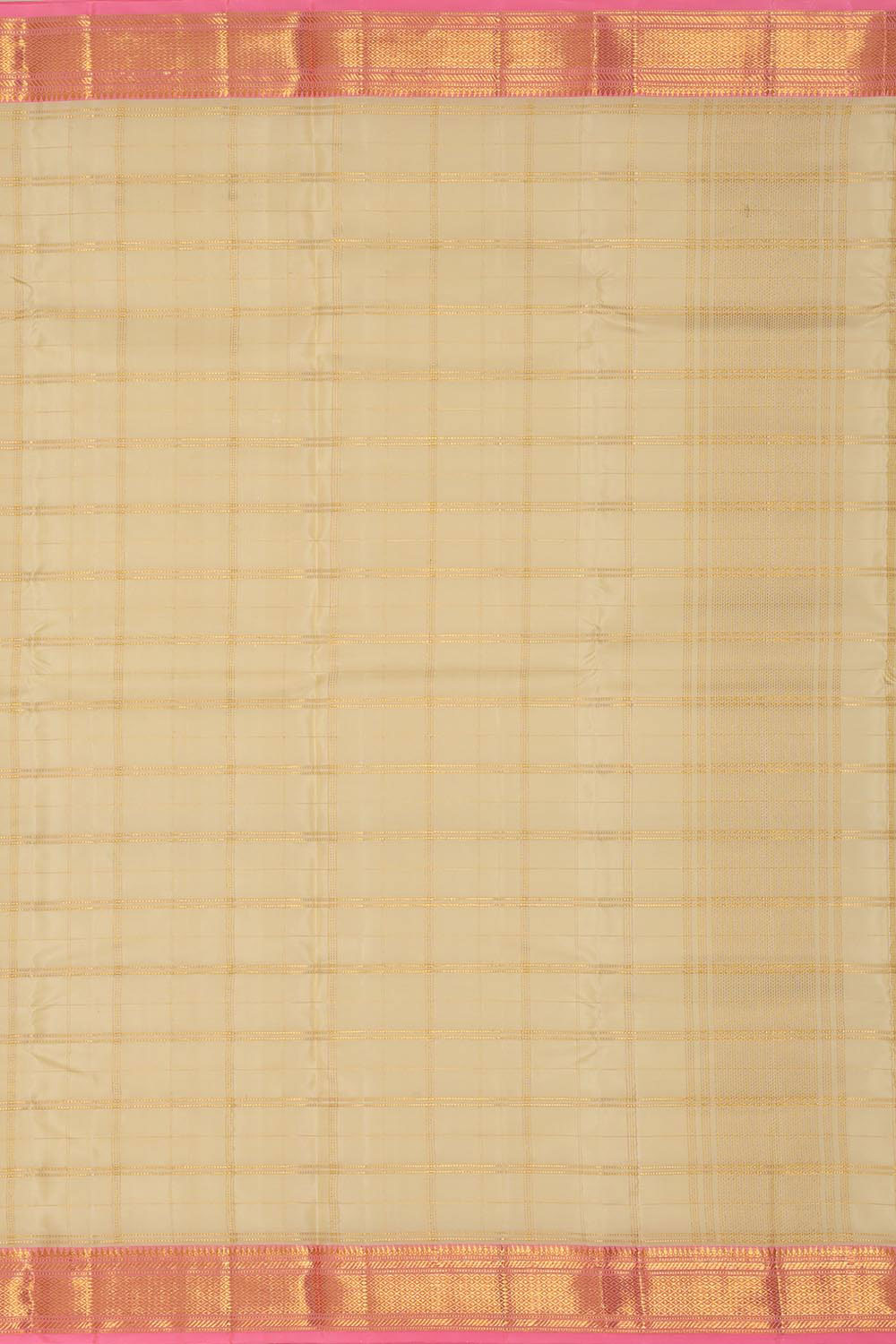 Image of Kanchi Silk Ivory Cream Traditional Dhoti With Kanduva (8 X 4)